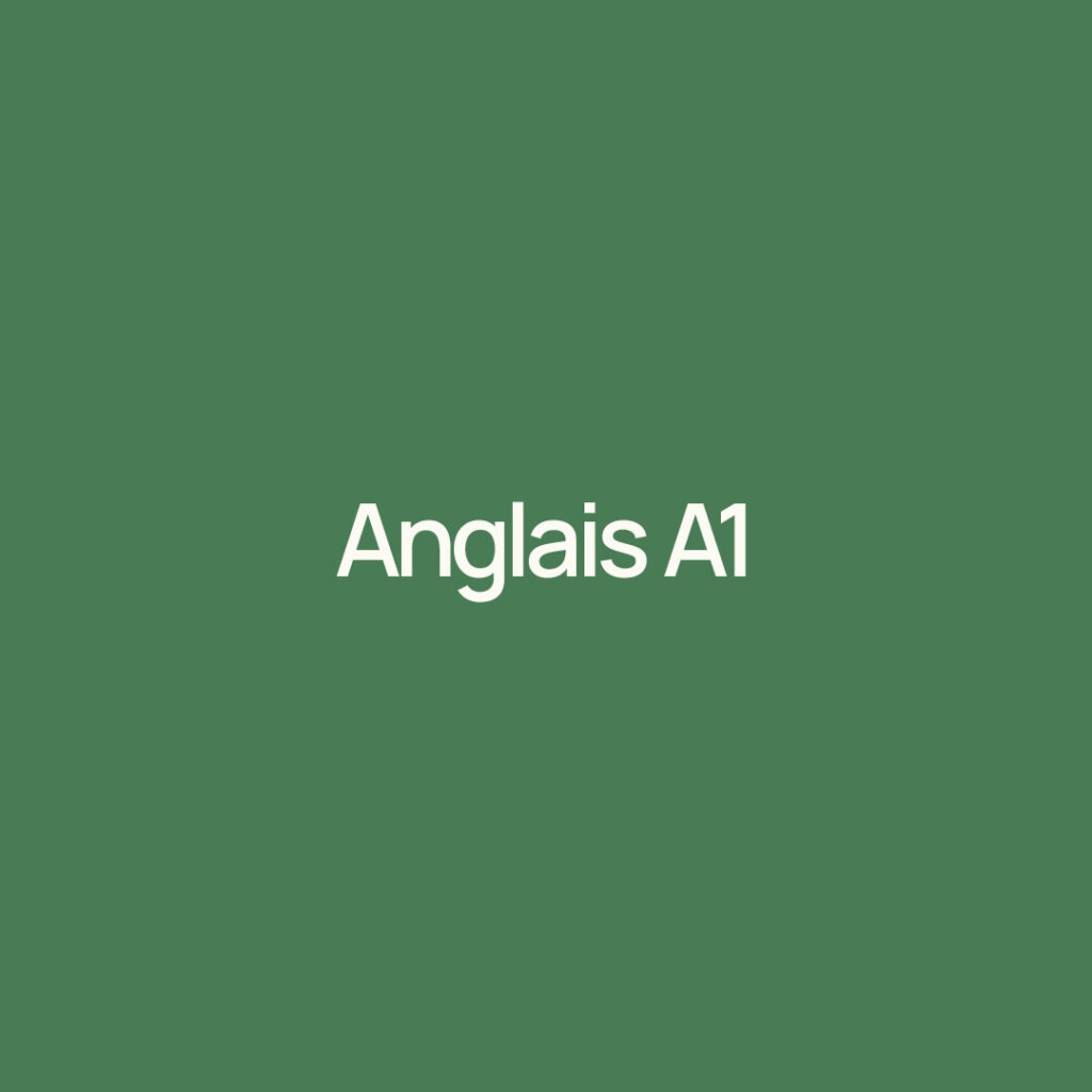 Anglais A1